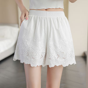 Pure Cotton Womens Leggings for Summer Lightweight High Waist Wide Leg Lace Shorts with Pocket Sofina Brand