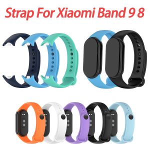 For Xiaomi Mi Band 10 9 8 Strap Watchband Soft Silicone Sport Bracelet Rubber Wristband For Xiaomi Miband 8 9 NFC Accessories