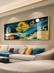 Living Room Decorative Painting Sofa Background Wall Modern Minimalist and Magnificent High-End New Chinese Mural Harmony at Home Brings Prosperity Hanging Painting