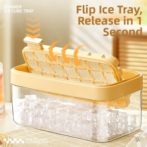 WEIKAMAYI | Food-Grade Press Ice Cube Tray with Lid
