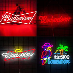 Neon Signs Beer Bar Club Bedroom Budweiser Bud Light Neon Signs for Office Hotel Pub Cafe Birthday Party Man Cave Art Wall decor