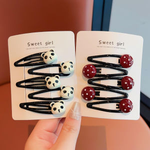 Cute Childrens Red Polka Dot Hair Clips Girls Side Ponytail Holders No Damage Hair Accessories Baby Headwear Hairpins