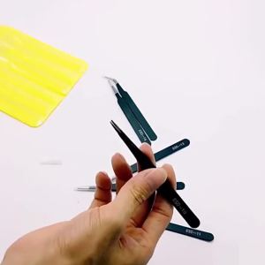 6pcs ESD Anti-Static Stainless Steel Tweezers Precision Industrial Curved Tweezers Tool for Craft Soldering And Jewelry Making