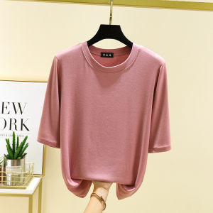 Modal Half Sleeve round Neck T-Shirt Women Summer Slim Fit Base Shirt Outerwear Innerwear Versatile Top Thinming Effect