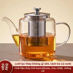 Bình Trà Pha Lọc Nước Trà Chống Nóng Bằng Kính