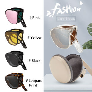 OQ BOGA 5 Colors Fashion 3 Point Design Oval Frame Folding Sunglasses Women Men Eye Protection Foldable Glasses UV400