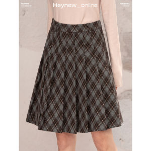 loveheynew | Chân Váy Mini Xếp Ly Họa Tiết Caro Cao Waist
