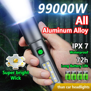 5000m LED Flashlight Rechargeable Waterproof Outdoor Heavy Duty High Beam Zoom Flashlight Camping