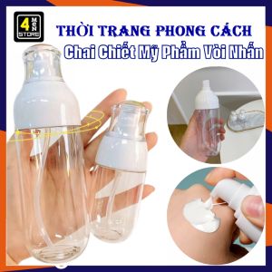 Chai Chiết Mỹ Phẩm Serum Vòi Nhấn Mang Du Lịch Tiện Lợi - Lọ Chiết Dầu Gội Sữa Tắm Nước Rửa Tay Trong Suốt 50ML- 150ML - Chai Đựng Sữa Tắm Vòi Nhấn Tiện Dụng