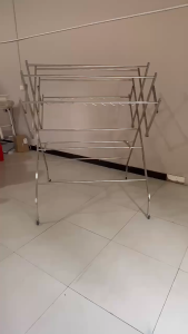 ⚡️304 Stainless steel⚡️Clothes Drying Rack Outdoor Penyidai Baju foldable Hanger With Wheels Ampaian baju