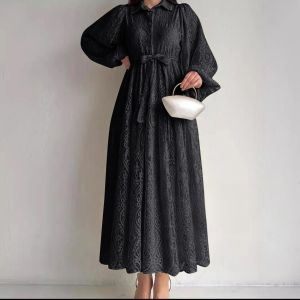 Fashion Dress Pesta Lengan Balon Maxy Dress Brukat Jeska Gaun Kondangan Simple Dan Elegant Busui