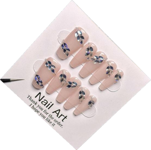 Autumn Winter Long Elegant Soft Cat Eye Rhinestone Handmade Wearable Nail High End Luxury Manicure False Nails Tips Extensions