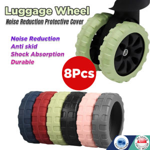 🇸🇬 8PCS Silicone Luggage Wheel Protector Cover Noise Reduction Trave Luggage Suitcase Wheels Rubber Caster