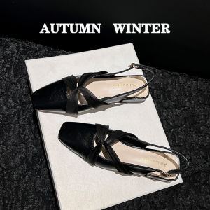 Knot Roman Style Womens Sandals Open Toe Outdoor Wear Thick Heel Flat Bottom Mary Jane Shoes Fashionable Korean Style Low Heel