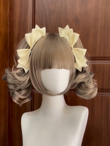 SEEDING 2Pcs Solid Color Bow Hair Clips Lolita Fabric Duckbill Clips Kawaii JK Bowknot Hairclip Women