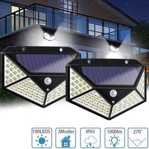 Solar Light LAMPU TAMAN Outdoor Wall Lights LED White 3-Way TAHAN AIR Outdoor Taman NYALA TERANG