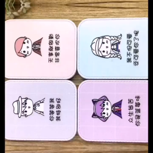 กระจกพกพา กระจกแต่งหน้าพร้อมหวี หวีกระจกพกพา ชุดกระจกแต่งหน้า ลายการ์ตูน คละลาย