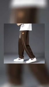 Plain Corduroy fabric Fashion Multiple pockets Cargo pants Loose Elastic waist Striped Straight pants