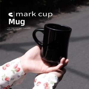 Red Waist-Cinching Ceramic Mugs Festive Coffee Cups Souvenir Water Cups Customizable Pattern Logo Modern Minimalist Style