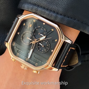 【Swiss Brand】 OLEVS jam tangan pria dewasa 2024 anti air original keren kronograf multifungsi tali kulit sport analog digital jam tangan cowok