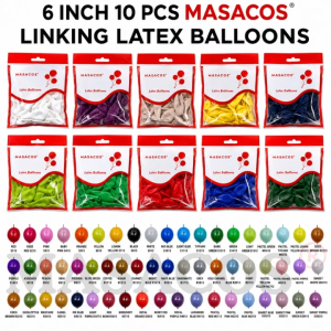 MASACOS 10 PCS 6 Inch Round Linking LOL Balloon | Belon Linking LOL Bulat 10 Biji 6 Inci