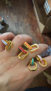 14k 4 pairs Bangkok gold earrings Color Mix