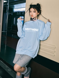 Misty World Graffiti Oversize Sweatshirt Long Sleeve round Neck Thin Spring Autumn New Fashion Brand Streetwear Top