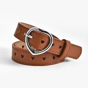 JULYHOT Children Faux Leather Belt Kids Cute Peach Heart Buckle Belts Girls Waist Belt