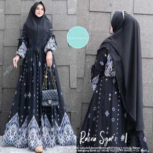 Gamis syari Raline - ceruty babydol armany printing ful furing Ld 110-120 Pj 140