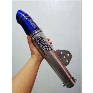 Knalpot Racing AUN Curut Ujung Biru inlet 50 mm Silincer Only