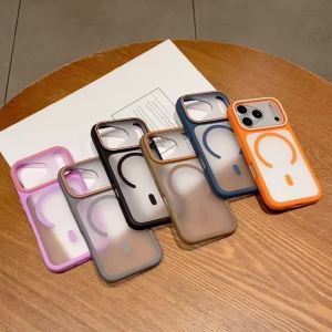 other | Luxury Magnetic Wireless Charge For Magsafe Case For iPhone 11 12 13 14 15 16 17 Pro Max Plus Matte Translucent Back Cover Caps