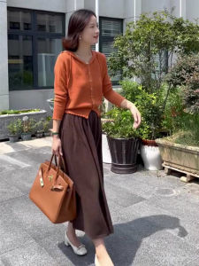 High-end Design Elegant Knit Midi Skirt Set