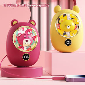 【MY STOCK】10000mAh Mini Power Bank with 3 Built-in Cables Fast Charging Cartoon Cute Portable Power Bank