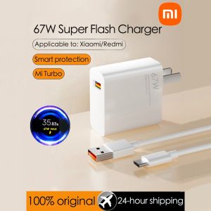 100%Original Xiaomi Mi 67W Turbo Charger Fast Charger 6A USB Type-C Charging Cable Set For Xiaomi 11 Pro & Xiaomi 11 Ultra 36 Minutes Fully Charged For