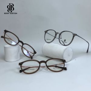 Berrybarton Kacamata Bulat Metal TR Anti Radiasi Blueray Photocromic Kacamata Bisa Minus Pria Wanita 2639