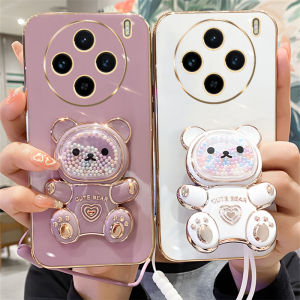 เคสโทรศัพท์ VIVOX100 VIVO X100 Pro 5G ปลอกดี 2024 ร้อนซิลิโคน ไฟฟ้าน่ารัก การ์ตูนทราย และเชือกเส้นเล็ก Case