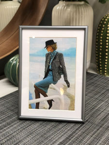 Modern Minimalist Grey Photo Frame 6/7/8/10 Inch Desktop Stand Wall Hanging Aluminum Alloy Luxury Print Included Home Decor