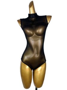 Ladies Latin Dance Mesh Jumpsuit Sleeveless Stand Collar Gymnastics Vest Top Summer Training Uniform Sportswear Polyester