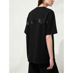 AMII | New Artistic Folding Rose Decorated Forked T-shirt