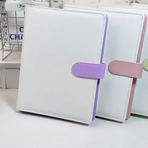【SG】A5 Photo Albums PU Photocard Binder with 4 Grids Card Pages Binder Magnetic Clip DIY Binder 20 pages Album Cards Organizer