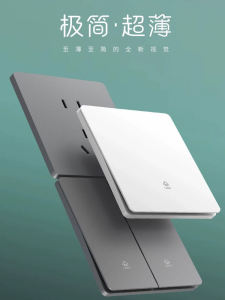 Bộ Ổ Cắm 5 Lỗ Siêu Mỏng Màu Xám 86 Loại Lắp Âm Tường Thương Hiệu Hàng Đầu Cho Gia Đình Công Suất 10A Thời Gian Bảo Hành Trên 15 Năm