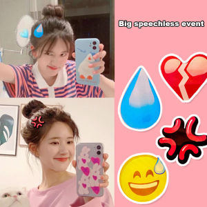 Sweat Hair Clip Speechless Hairpin Soy Bean Emoji Sweat Clip Expression Pack Side Headdress