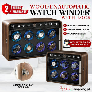 [WITH LOCK!] Wooden Automatic Watch Winder with Luxurious Quality and Design | 2 YRS Local Warranty