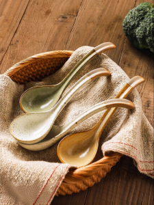 MODERN SWEETHOME | Vintage Glazed Ceramic Spoon For Eating And Soup
