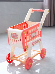 Large baby shopping cart toy play house simulation supermarket trolley cutting fruit cutting cake