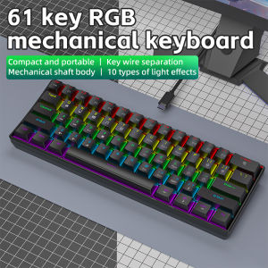 NexusClick 60% Compact Wired Mechanical KeyboardType‑C Plug‑Play RGB Backlit 10 Lighting Modes Keycaps Portable Gaming Keyboard