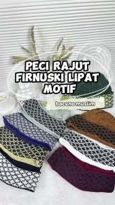 Baceno Kopiah Rajut Lipat Motif Model Firnuski Ukuran Dewasa Kualitas Premium