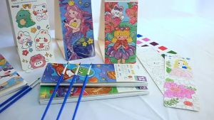 Cervo 12 Sheets Coloring Book Coloring Drawing Book Educational Toys Portable Gouache Kids DIY Painting Book