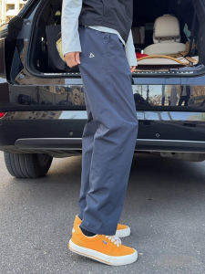 Slim Fit Casual Pants for Women Triangle Label Thin American Workwear Quick Dry Fleece Lightweight Spring Summer Trousers