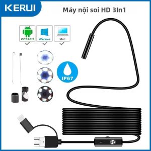 7Mm Android Nội Soi Máy Ảnh 3 In1 Micro USB Loại C Borescope Mini Máy Ảnh Không Thấm Nước LED Kiểm Tra Xe Cho Huawei Xiaomi PC